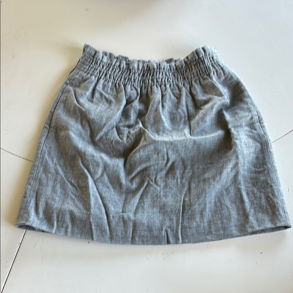 🌸J. Crew Gray Wool Mini Skirt with Smocked Detail